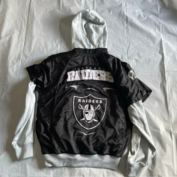 🏈 NFL Vintage Oakland  Raiders Jersey-Sweater Combo - Men's Size Medium 🏈 - Picture 6 of 11